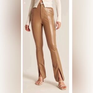 Abercrombie & Fitch Skinny Ultra High Rise Vegan Faux leather split hem pants